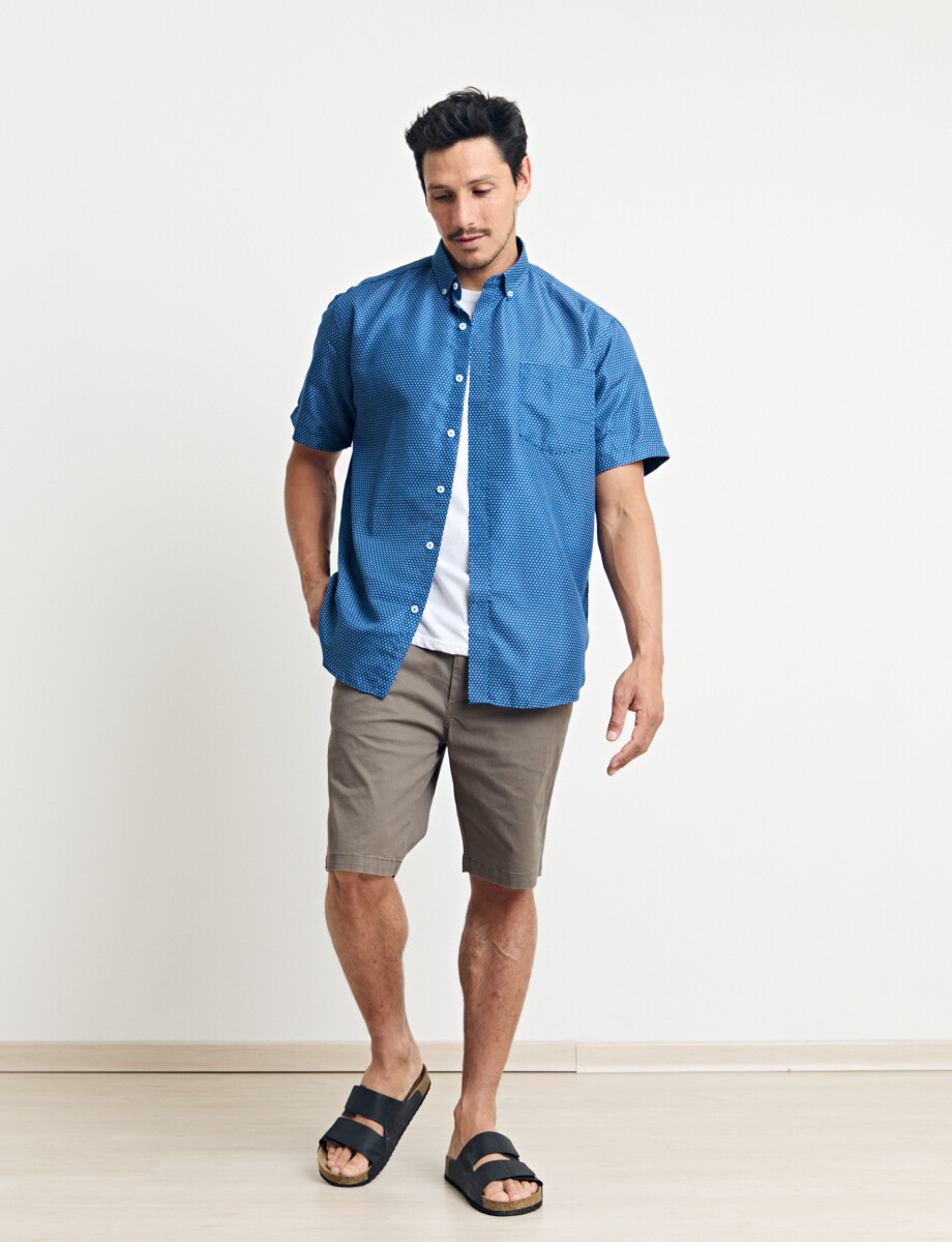 012658 CAMISA HARRINGTON LABEL Azul/blanco