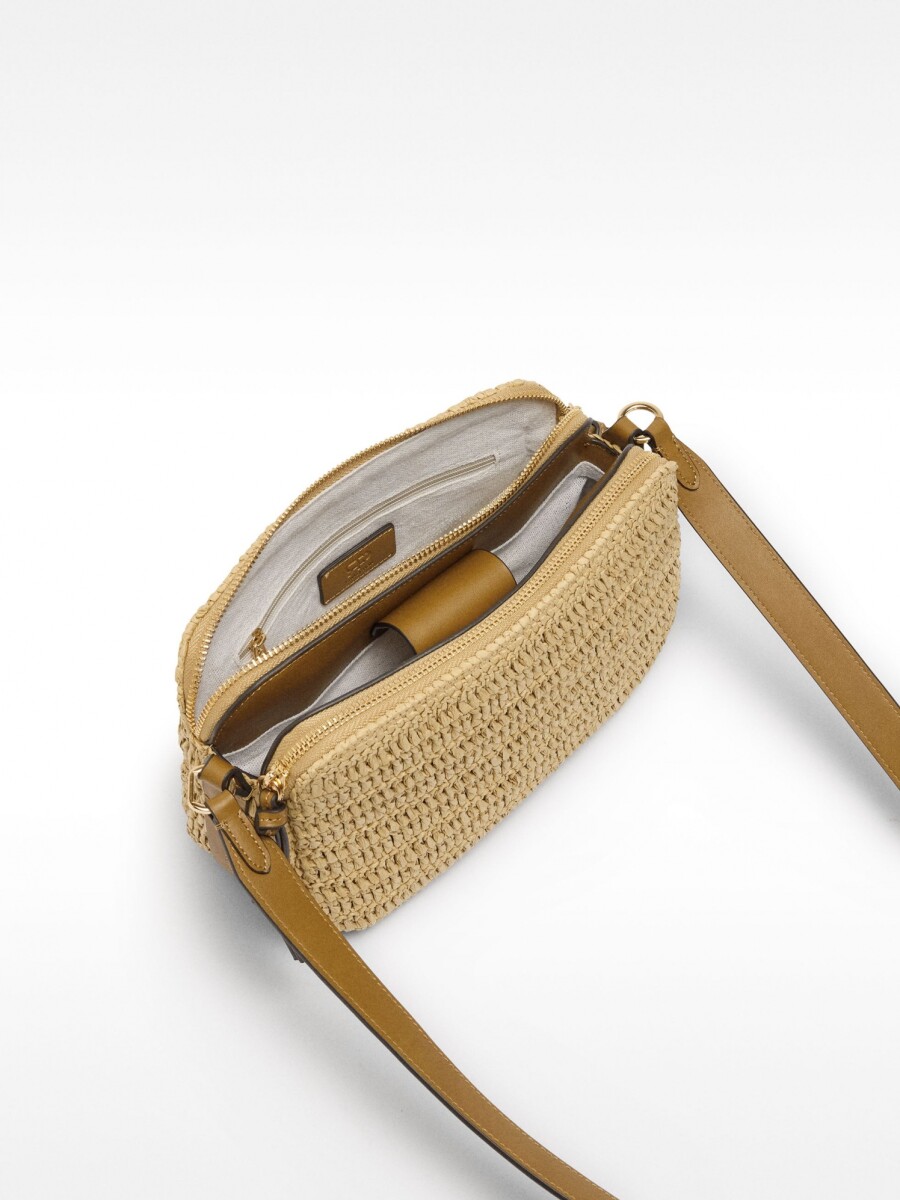 Bolso Bandolera Efecto Rafia natural