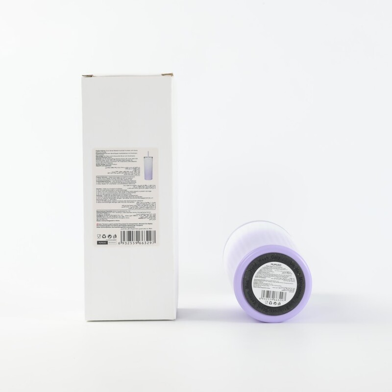 VASO TÉRMICO FLORAL ACANALADO CON SORBETE (500 ML / VIOLETA) VASO TÉRMICO FLORAL ACANALADO CON SORBETE (500 ML / VIOLETA)