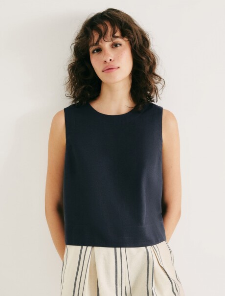 BLUSA MANGA CORTA AZUL