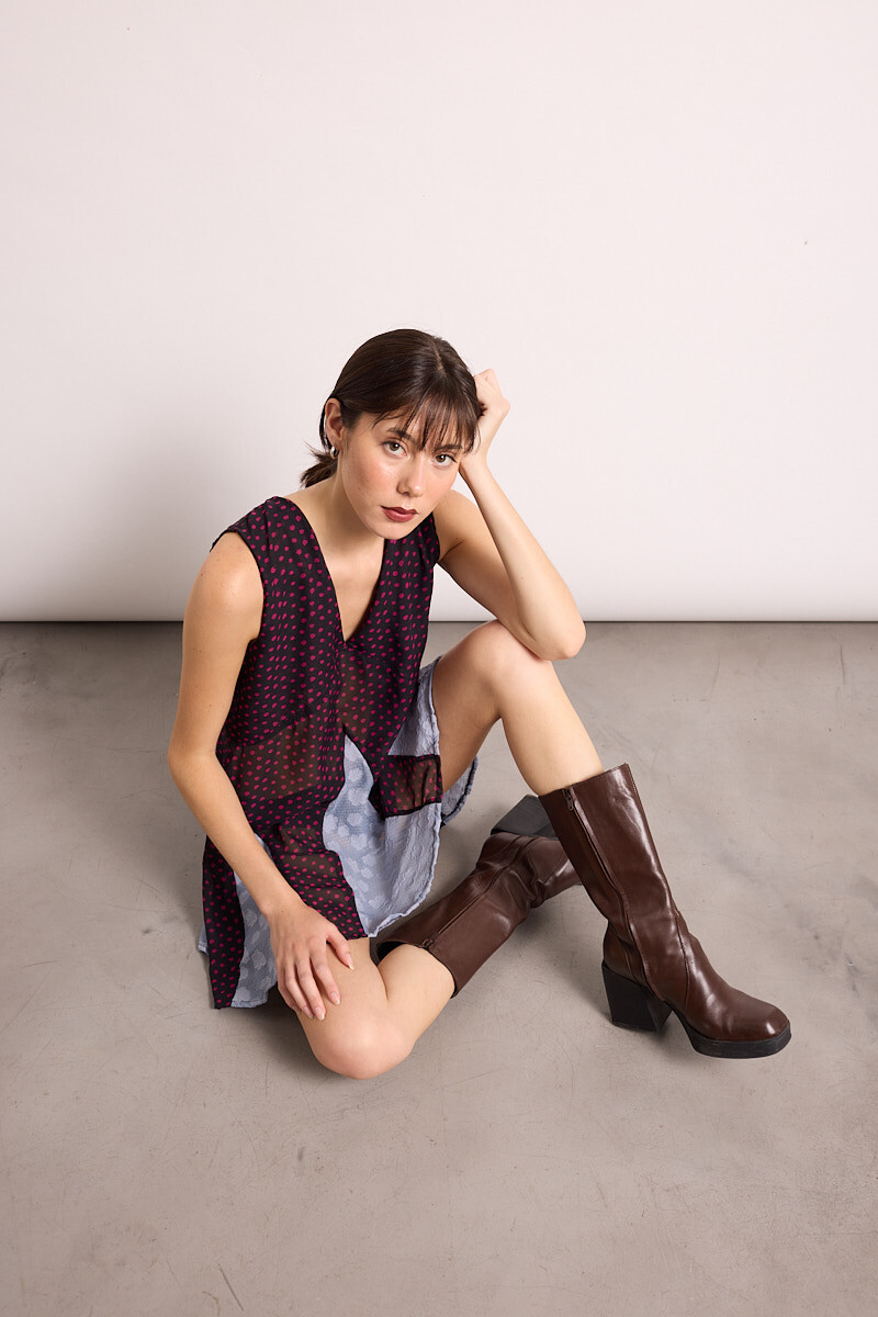 Vestido Mambo Combinado Lunares