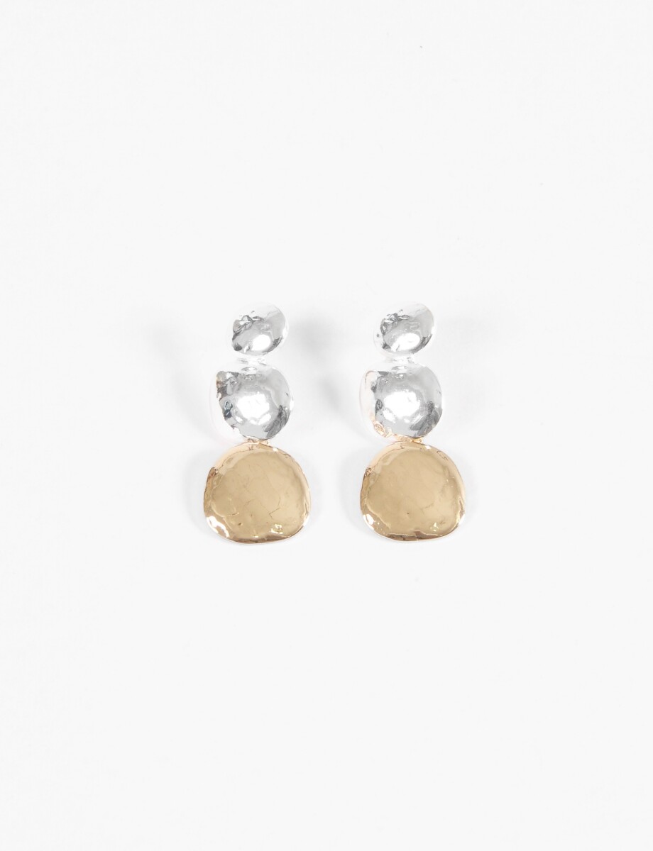 Caravanas largas medalla texture - multicolor 