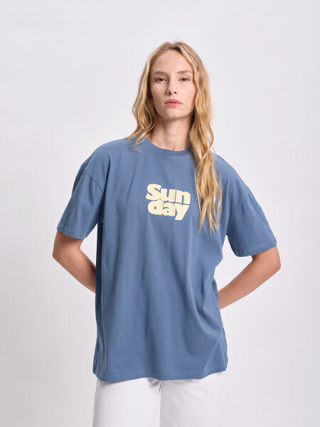 Remera oversize estampa Azul