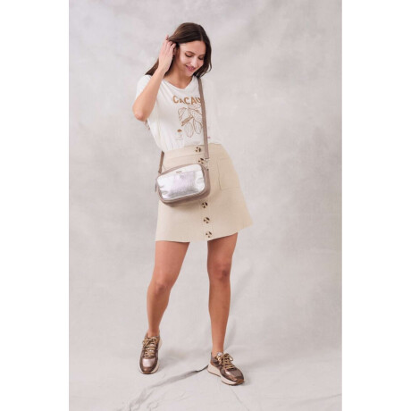 Falda Botones Beige Melange
