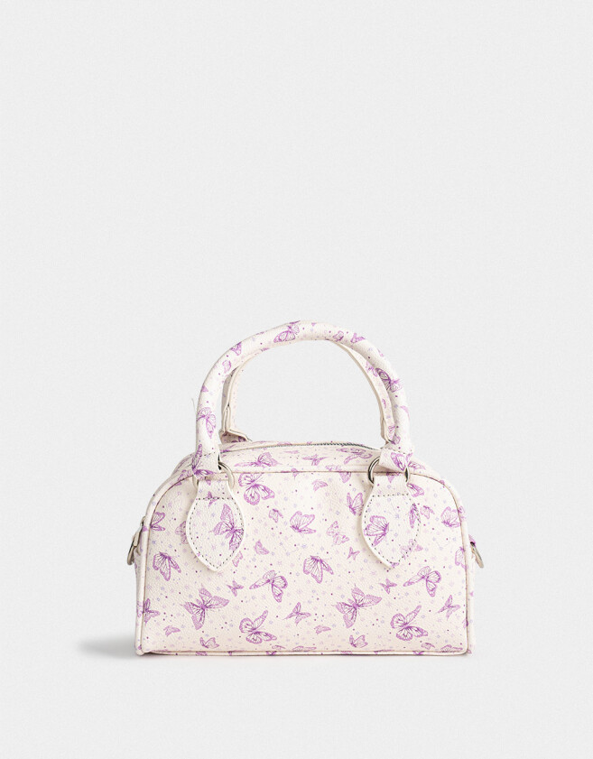 Bowling Estampados Cartera Bowling Mariposas - Blanco Crudo