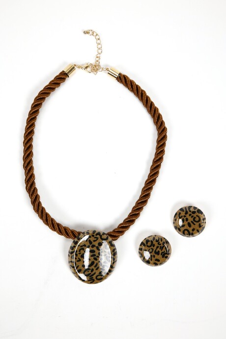 Collar Mabel, Set Collar Y Caravanas Color Unico