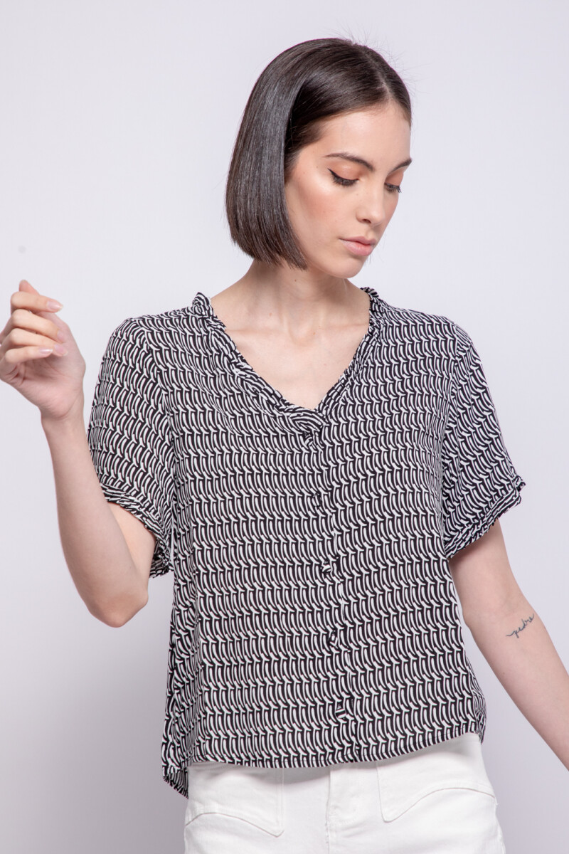 CAMISA PORTOFINO Negro/Blanco