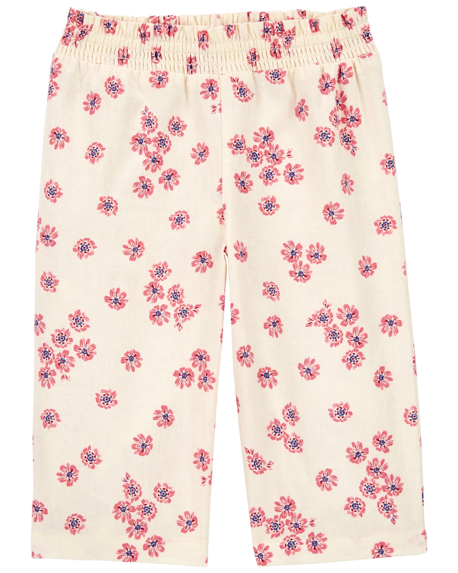 Pantalón de lino Ecovero, acampanado, diseño floral Sin color