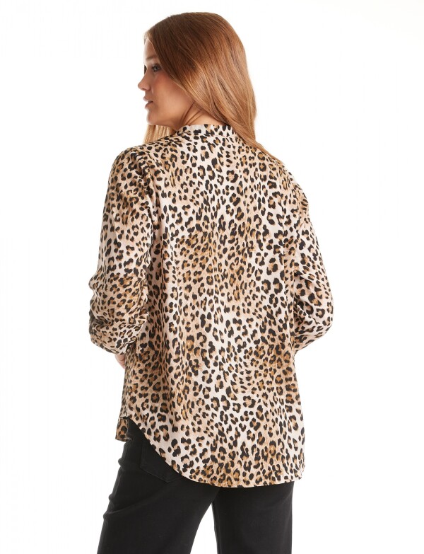 Blusa Animal Print MULTI/BEIGE