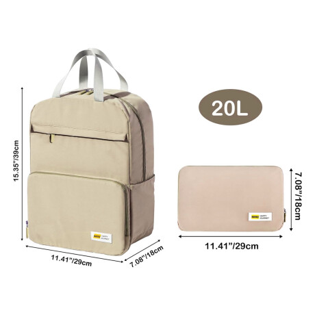 Mochila Plegable Unisex Liviana Impermeable p/Viaje y Paseo Caqui