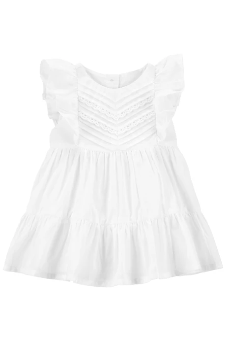 Vestido de algodón, escalonado y con volados Vestido de algodón, escalonado y con volados