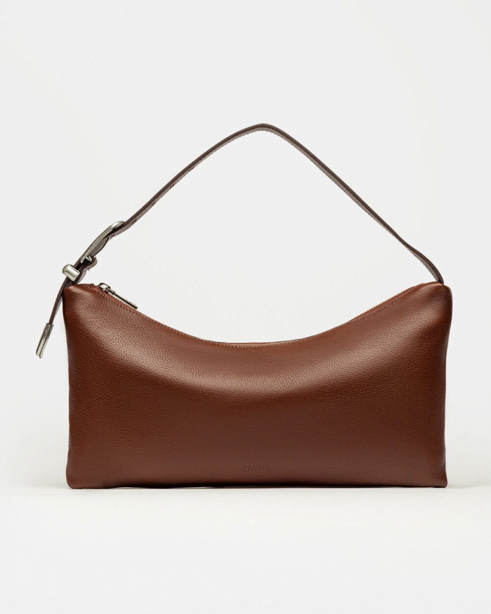 Cartera al hombro Bamboo en cuero graneado Tabaco