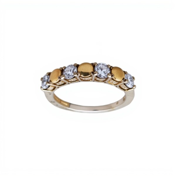 Anillo Vera-Plata y Oro-Piedra Zirconia-AN5585 conpiedra