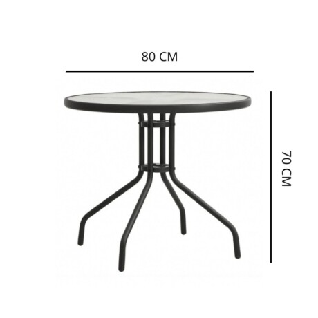 MESA REDONDA 80CM DE VIDRO PARA JARDIN NEGRA Mesa Redonda 80cm De Vidrio Para Jardín Negra