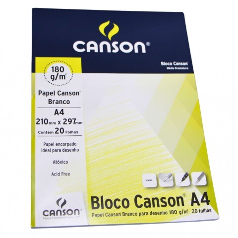 BLOCK CANSON A4 DE 180 GRAMOS BLOCK CANSON A4 DE 180 GRAMOS