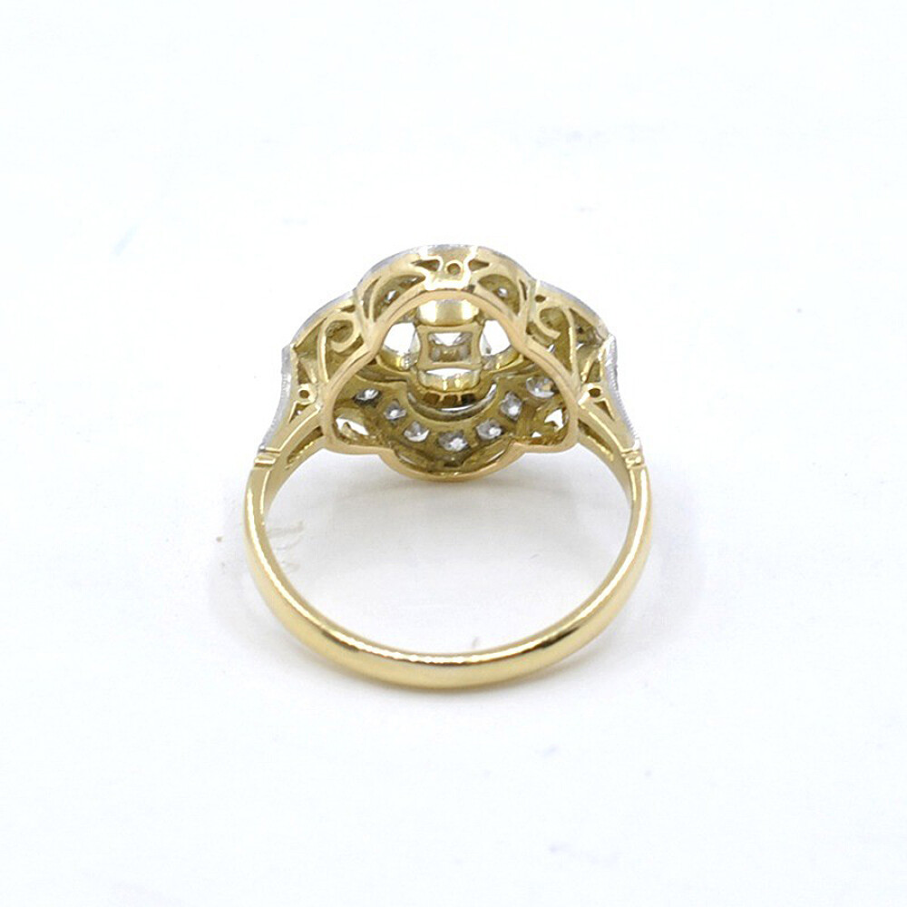 Anillo Oro 18K, Platino, Brillantes Y Diamantes Anillo Oro 18K, Platino, Brillantes Y Diamantes