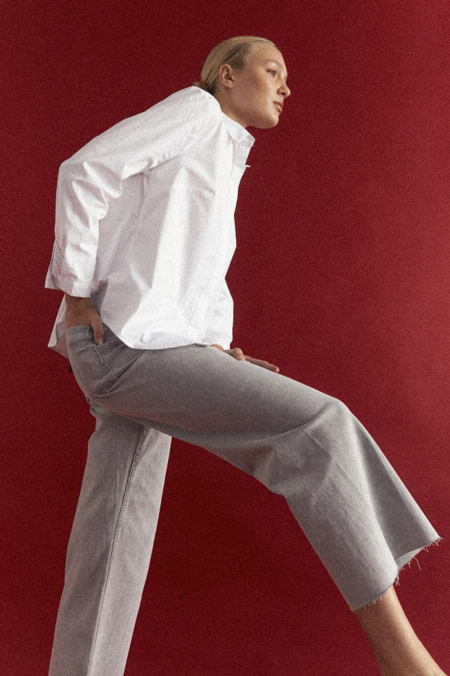 Jean culotte Paulina gris claro