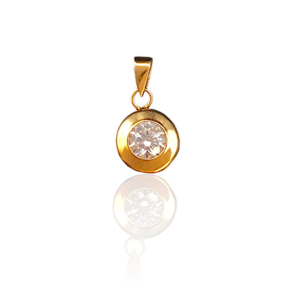 Dije Punto de luz-Oro bajo-Piedra Zirconia-CP8526 conpiedra