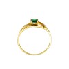 Anillo Halo-Oro Bajo-Piedra Esmeralda y Zirconia-AN8148 conpiedra