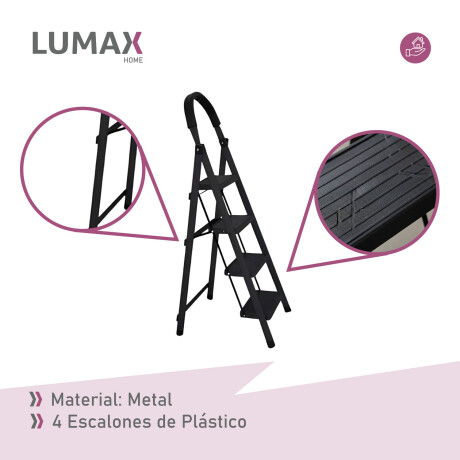 Escalera Tijera 4 Escalones De metal/plastico Negro
