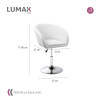 Silla Taburete Butaca con Respaldo en Cuero Lumax Modelo Stella Blanco