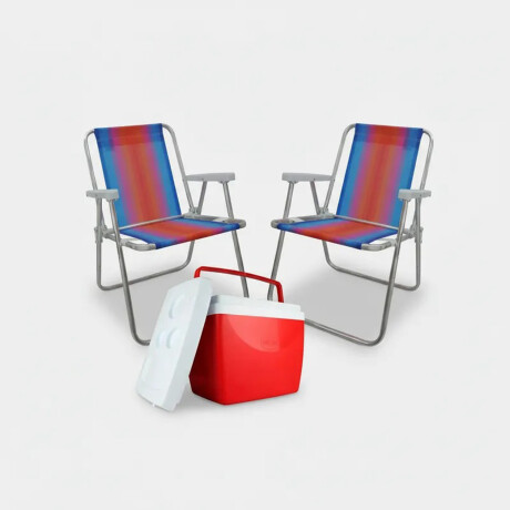 Set Playa Mor Sillasx2 Alum 120Kg + Conservadora Térmica 34L Rojo