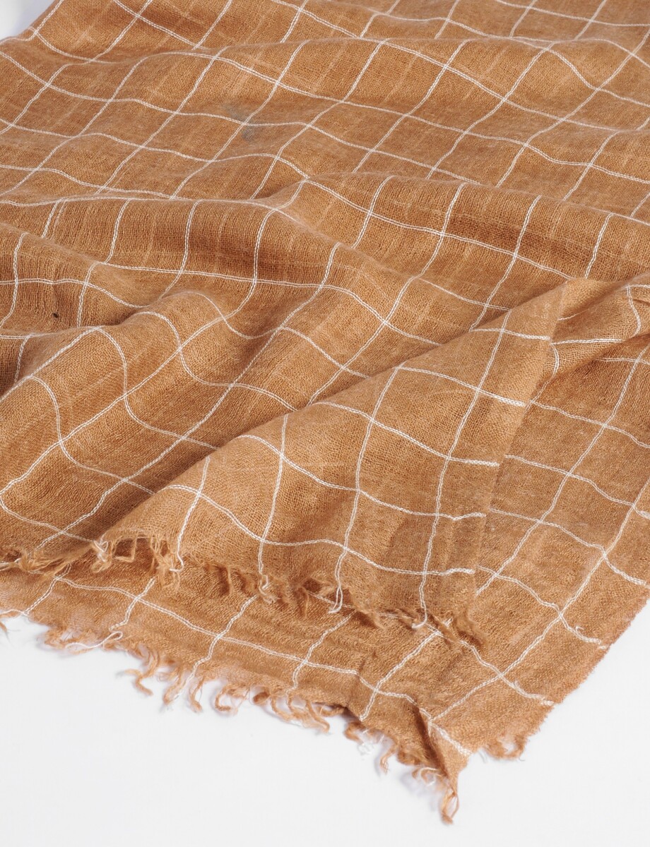 Pashmina lino cuadrillé - beige 