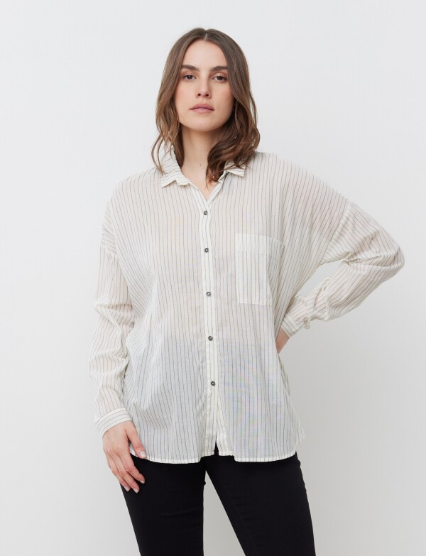 Camisa Algodon Stripes CRUDO