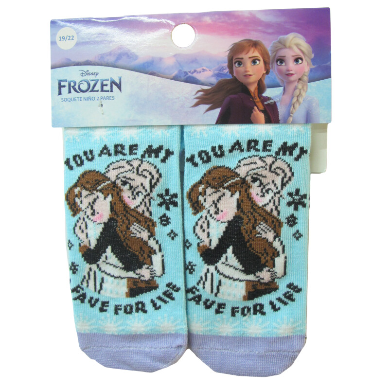 Medias de Niños Disney x2 Frozen Celeste - Lila