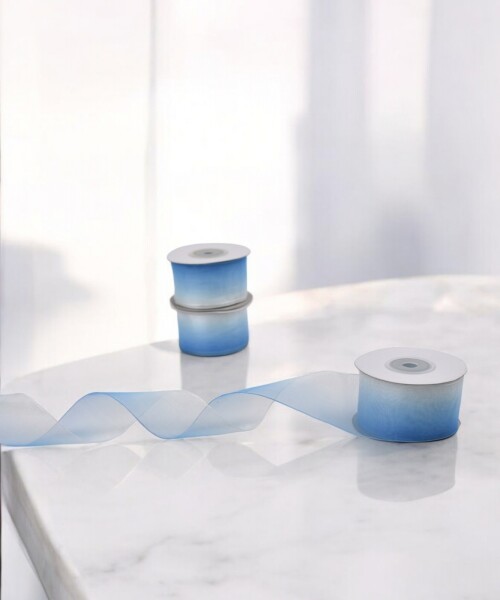 Cinta organza degrade - 23 mts AZUL