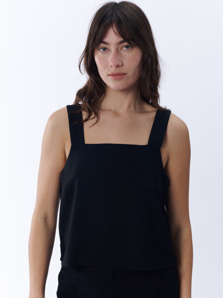 Top escote recto Negro