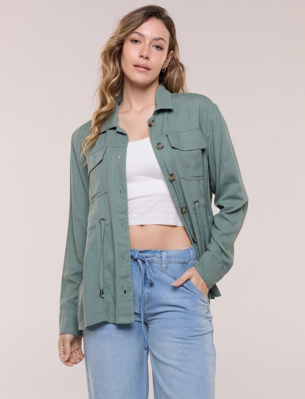 Sobrecamisa Utilitaria Con Cordón Ajustable OLIVA