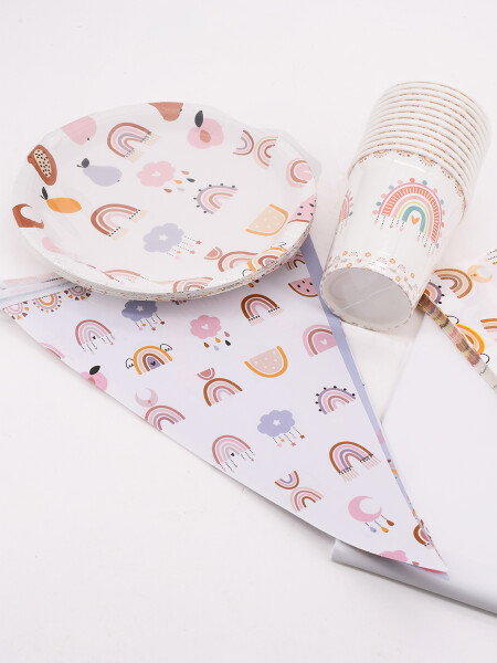PARTY SET ARCOIRIS BLANCO