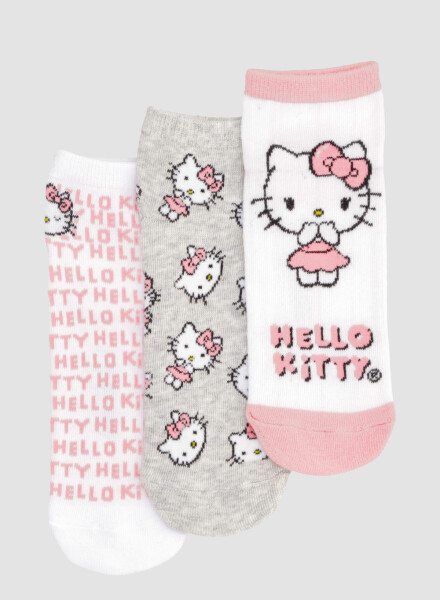 Pack x3 medias cortas infantiles kitty bow Diseño 1