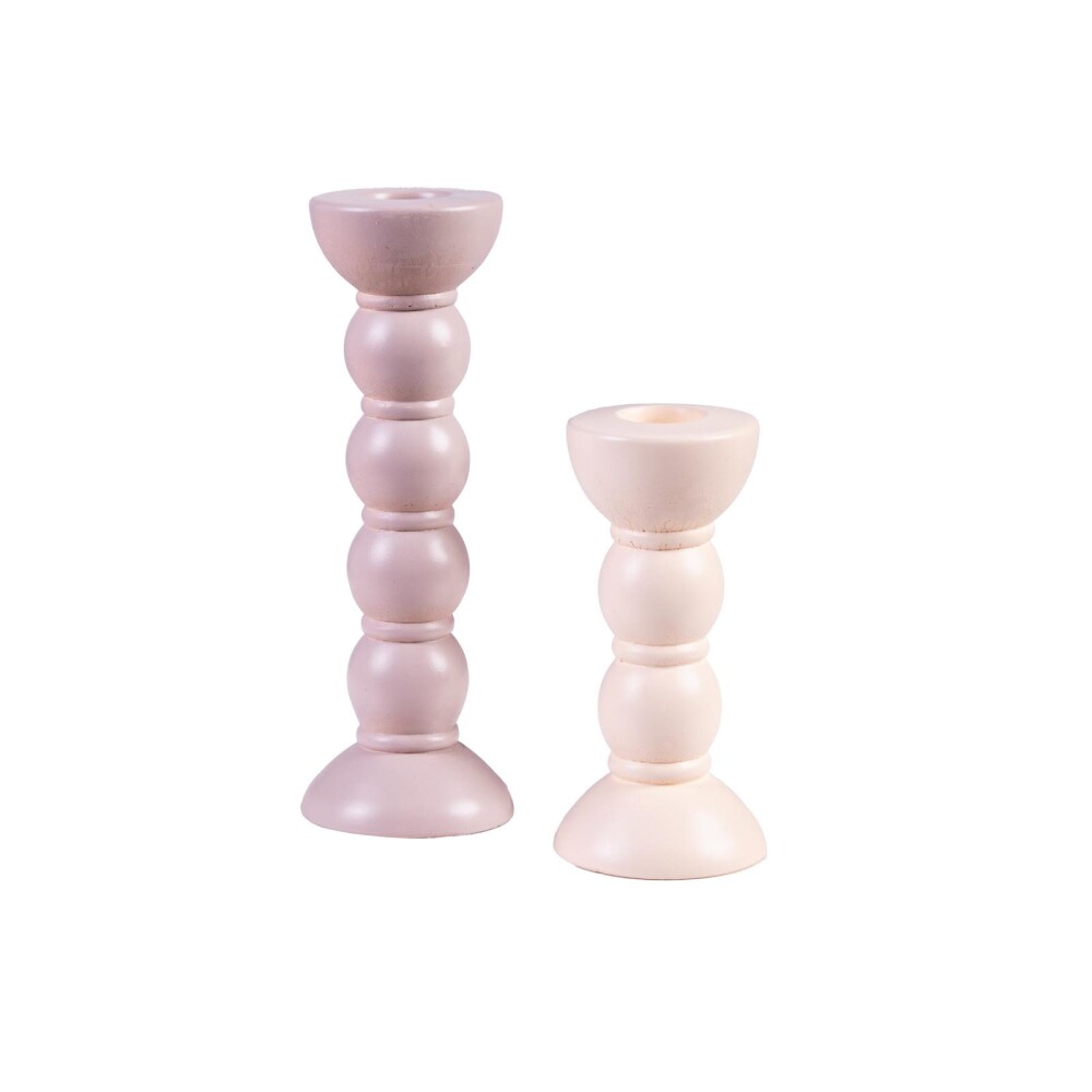 SET 2 CANDELABROS CERAMICA MARRON 43331857