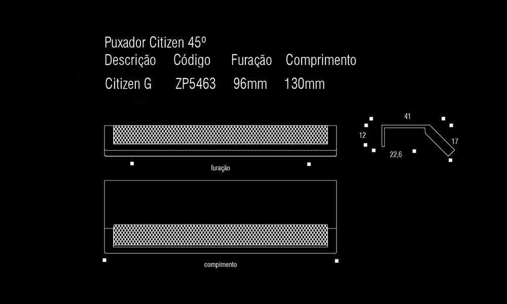 Tirador industrial CITIZEN 45º ZP5463 45-d
