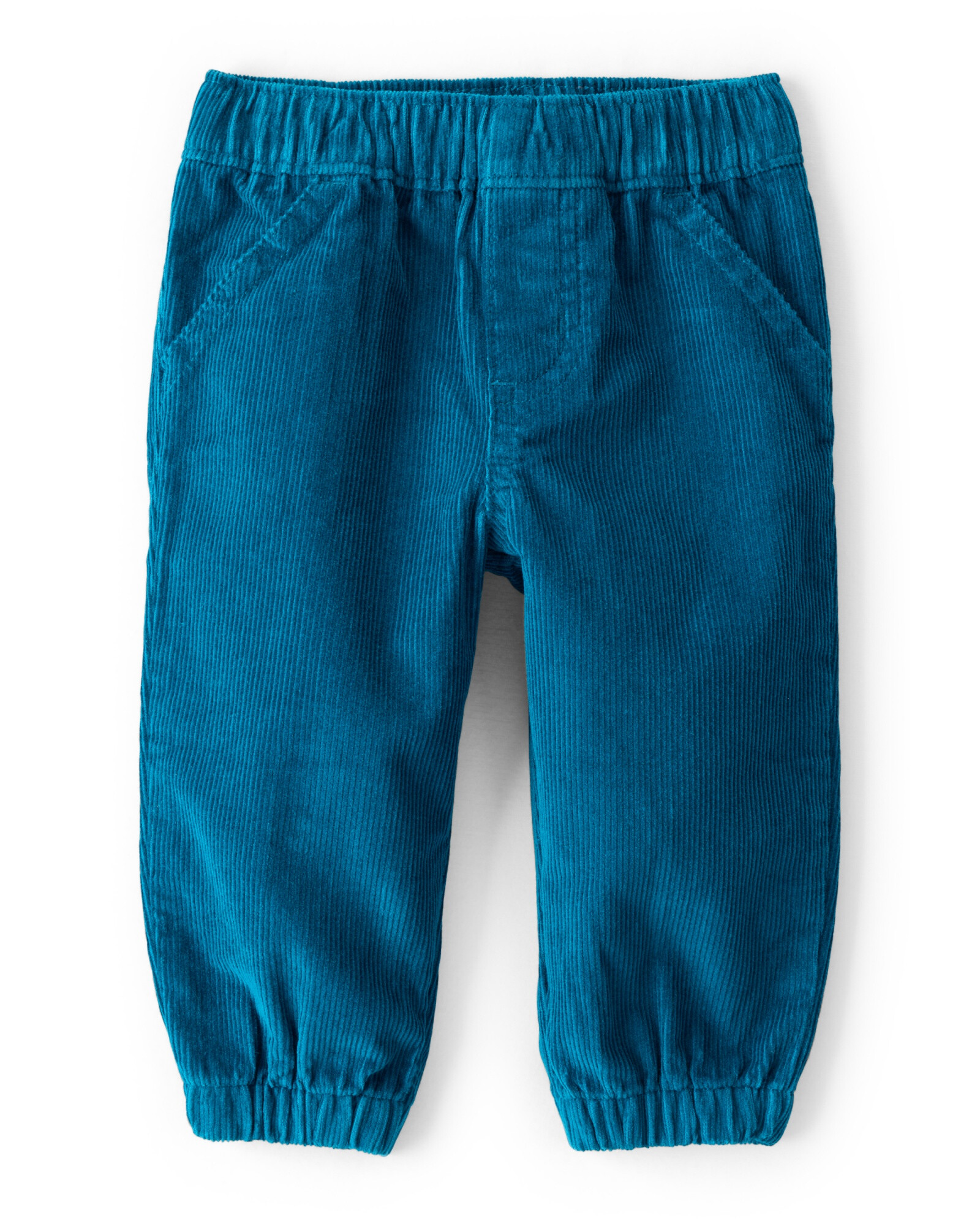 Set dos piezas, pantalón de pana azul y buzo de algodón, diseño fair isle Sin color