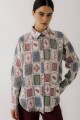 PRE VENTA Camisa Onda Print Ludika PRE VENTA Blanco