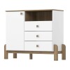 Cómoda Copo de nieve Blanco MDF y MDP 3 cajones/1 puerta Cómoda Copo de nieve Blanco MDF y MDP 3 cajones/1 puerta