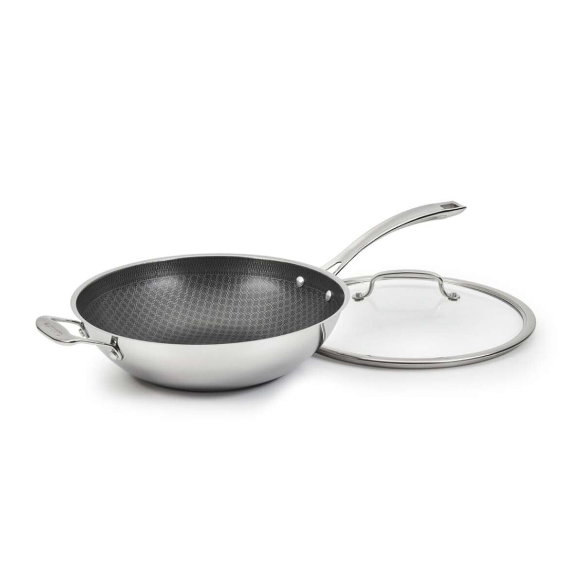 Fusionplus Hybrid 12'' Wok Con Tapa Y Helper Mango - Acero Inoxidable 