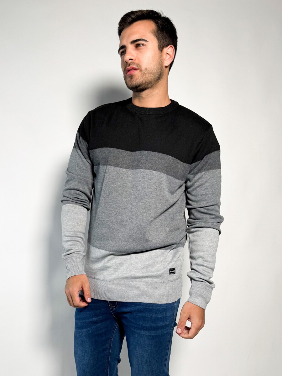 Sweater rayado tejido Pedro - Gris 