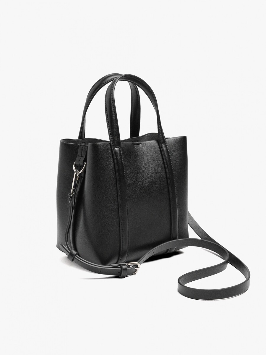 Bolso Tote Con Bandolera S negro