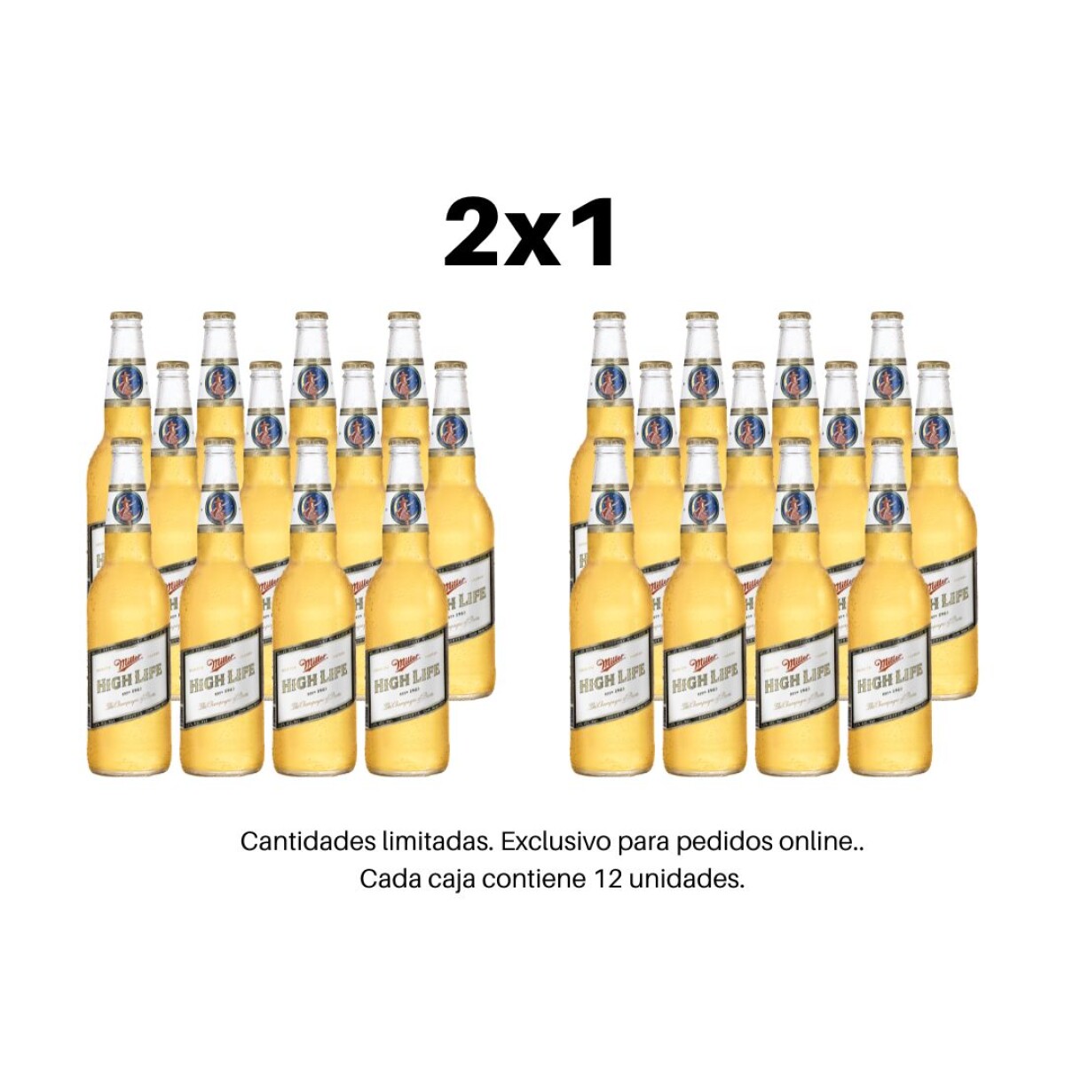 2x1 Cajas Miller High Life 600ml 