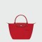 Longchamp -Cartera Longchamp plegable de nylon con cierre y asa corta, Le pliage green S Rojo