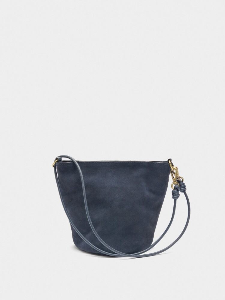 Bolso Bucket De Piel Con Bandolera azul-marino