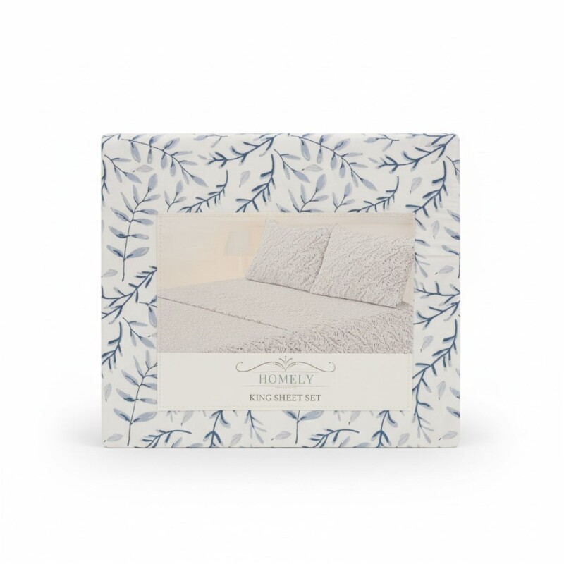 JGO SABANA ESTAMP AZUL KING 180X200+30CM 4PZAS Unica