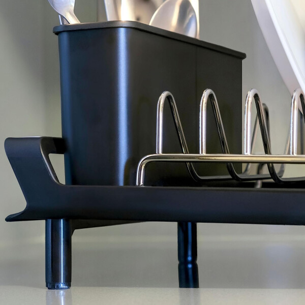 Mini Escurridor Extensible Seca Platos Vasos Cubiertos Variante Color Negro