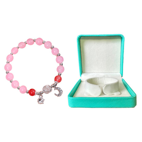 Pulsera piedras estuche incluído Rosa