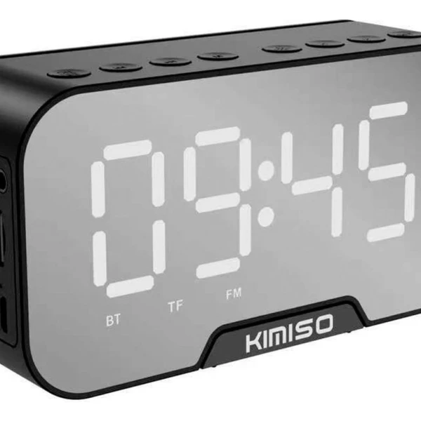 Reloj Despertador Kimiso K10 Parlante Bluetooth Temperatura Variante Color Negro