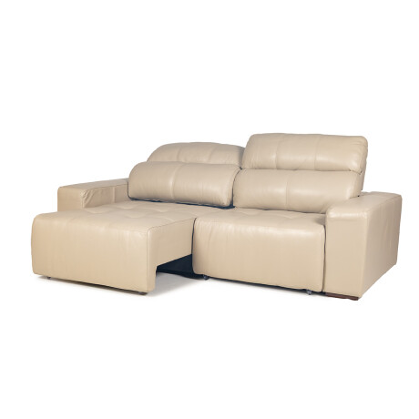 Sofá Agazzi (Reclinable) - Cuero Básico - 2 cuerpos 519 (Beige)